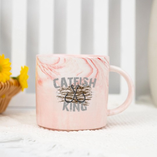 Catfish King Fishing Marble Mugs