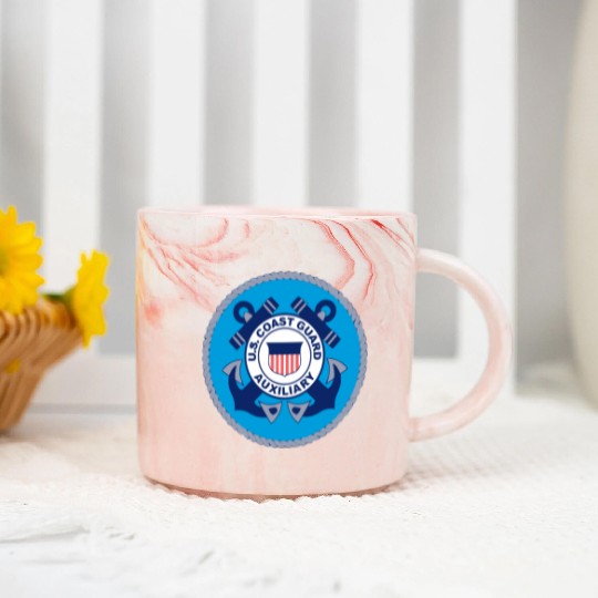 Us Coast Guard Auxiliary Homeland Security Patch Marble Mugs