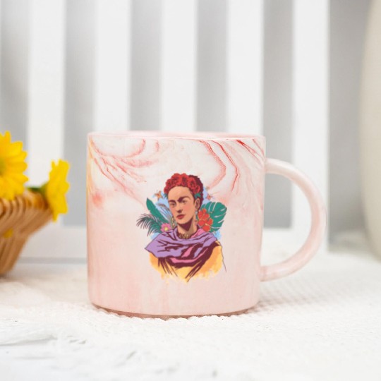 FRIDA KAHLO COLOR PORTRAIT Marble Mugs