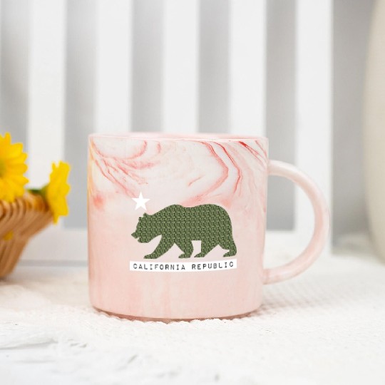 California Bear Marble Mugs