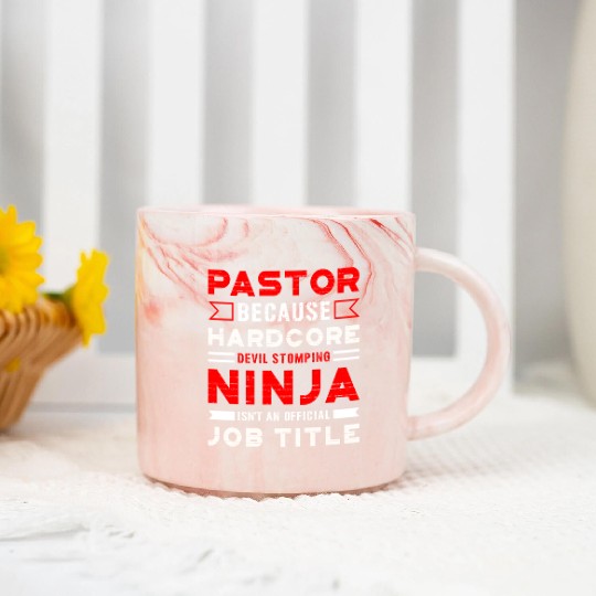 Pastor Devil Stomping Ninja Official Job Title Marble Mugs