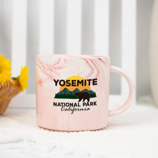 Yosemite National Park California Mountain Bear Marble Mugs