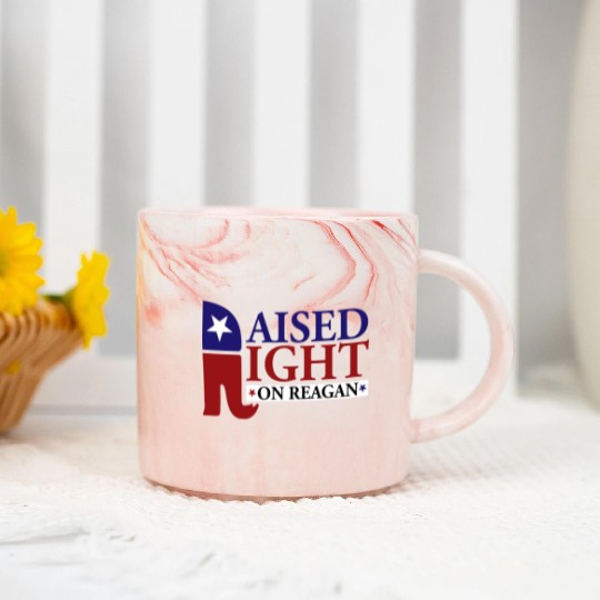 Raised Right On Reagan 80'S Nostalgia Marble Mugs