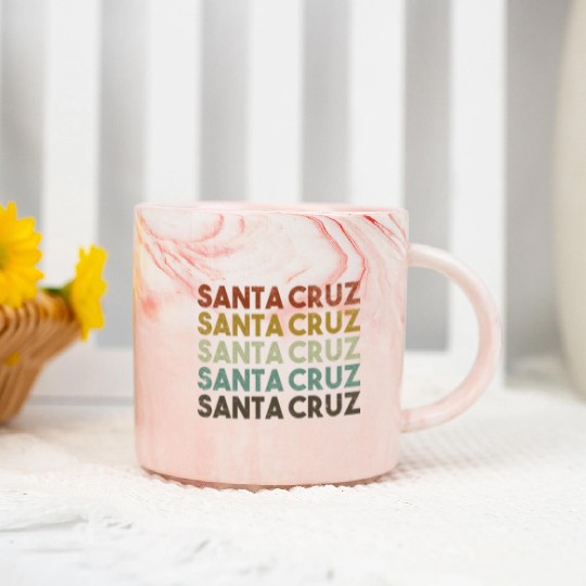 Retro Santa Cruz California Marble Mugs