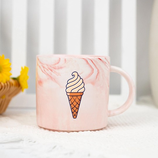 SOFT ICE CREAM ICE CUP WAFFLE ICE CREAM GIFT IDEA Marble Mugs