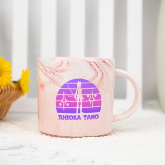 Ahsoka tano - Synthwave Marble Mugs