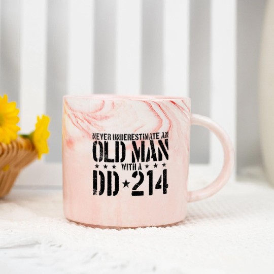 Never Underestimate An Old Man With A DD214 Alumni Marble Mugs