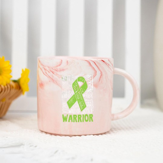 Non-Hodgkins Lymphoma Warrior Lime Green Awareness Marble Mugs