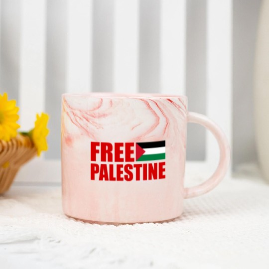 Free palestine Marble Mugs