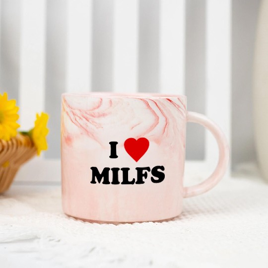 I Love Milfs Marble Mugs