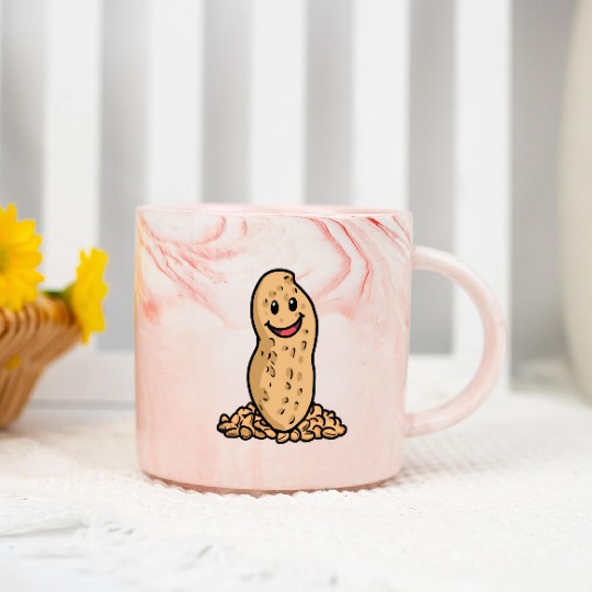 happy Peanuts Nuts Kids Baby Snack Illustration Marble Mugs