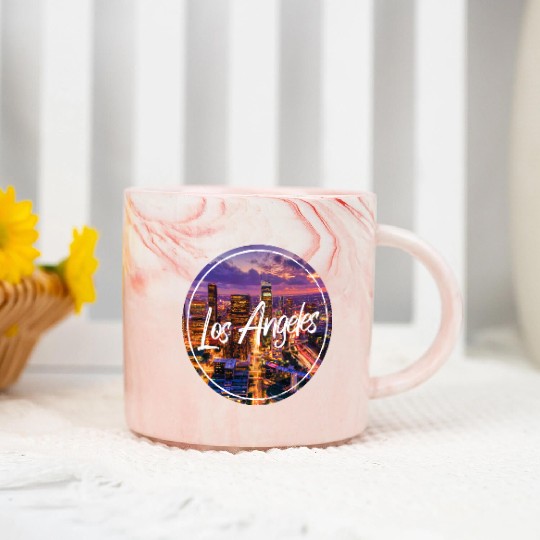 Los Angeles California Cityscape Marble Mugs