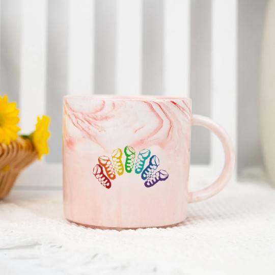Irish Dance Ghillie Rainbow Marble Mugs