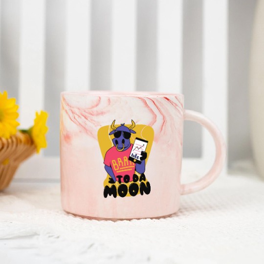 Crypto & Stock to the Moon Marble Mugs