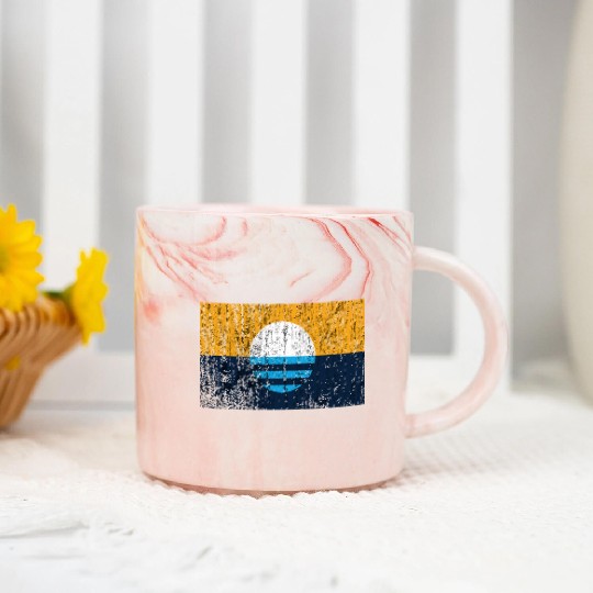 People'S Flag Of Milwaukee Vintage Style Distresse Marble Mugs