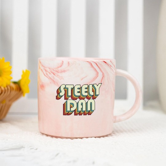 Steely Dan | Unique Retro Faded-Style Typography Marble Mugs