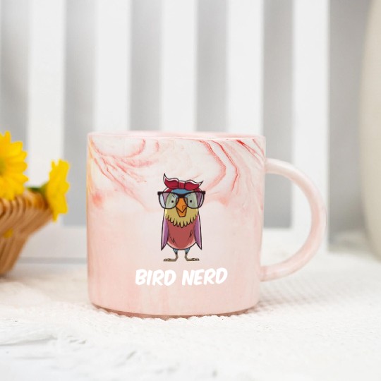 Bird Nerd Marble Mugs