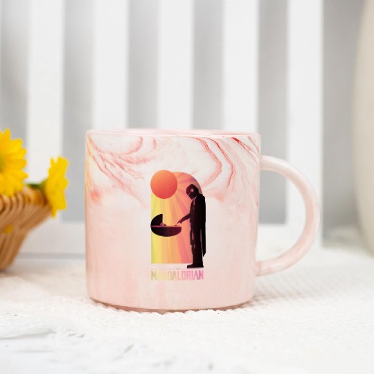 Star Wars The Mandalorian The Child Sunset Meeting Marble Mugs