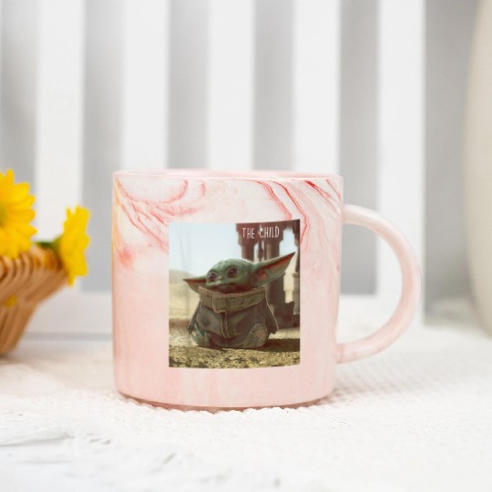 Star Wars The Mandalorian The Child Cute Scene Marble Mugs