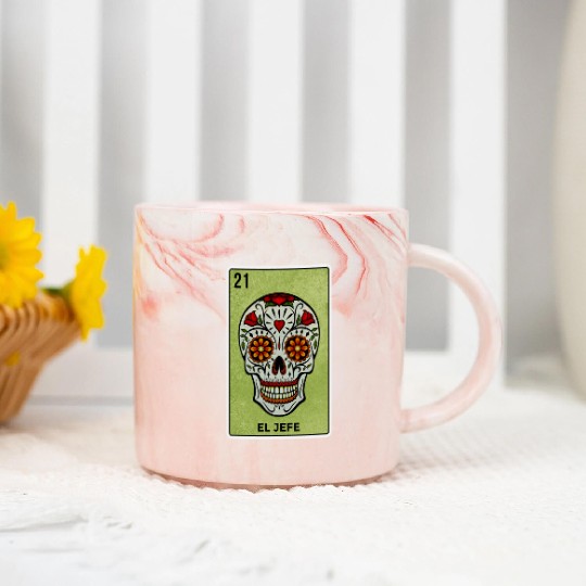 El Jefe Mexican Lottery Card Cinco De Mayo Marble Mugs