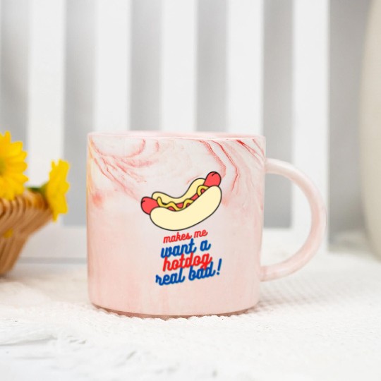 Makes me want a hot dog real bad Marble Mugs