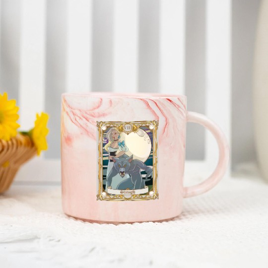 Strength Tarot Card, Major Arcana Anime Vampire Marble Mugs