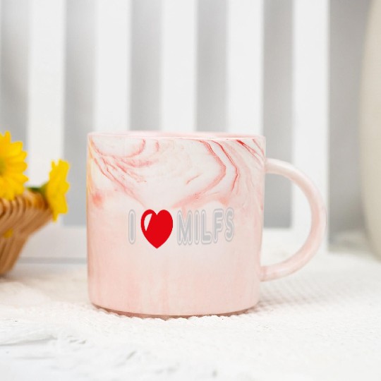 I Love Milfs Marble Mugs