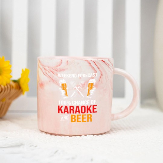 Weekend Forecast 100% Chance Of Beer And Karaoke Marble Mugs