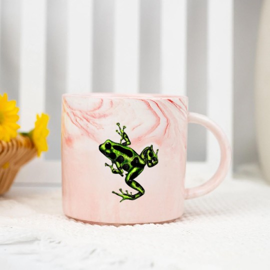 Green poison dart frog Marble Mugs