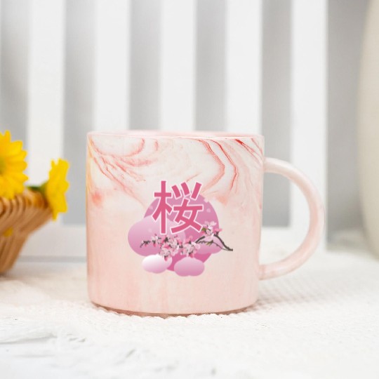 Cherry bloosom , Sakura, Cherry Blossom Marble Mugs