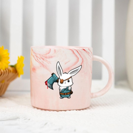 Killer Bunny With Axe Halloween Horror Marble Mugs