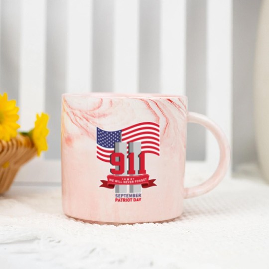 Patriot Day Never Forget 911 Anniversary Marble Mugs