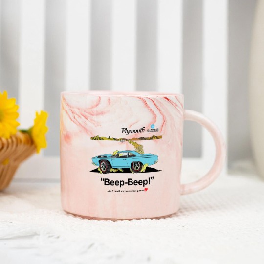 1968 Plymouth Road Runner Salt Flats Light Blue Marble Mugs