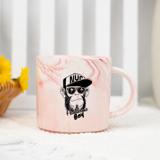 Handsome boy Monkey Handsome Cool Boy Marble Mugs