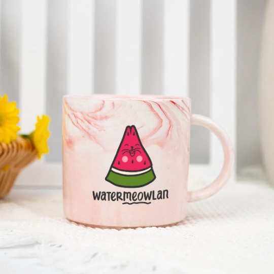 Watermeowlan Watermelon Cat Lover Kity Kitten Pet Marble Mugs