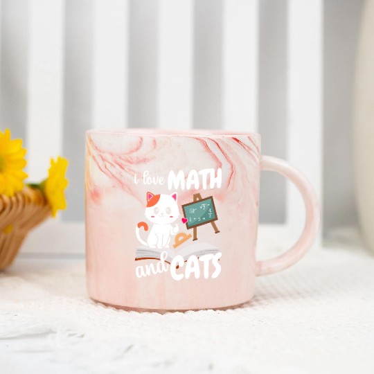 I Love Math And Cats Mathematics Marble Mugs