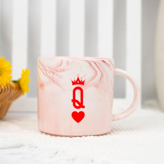 Queen of Heart King Queen Couple Halloween Costume Marble Mugs