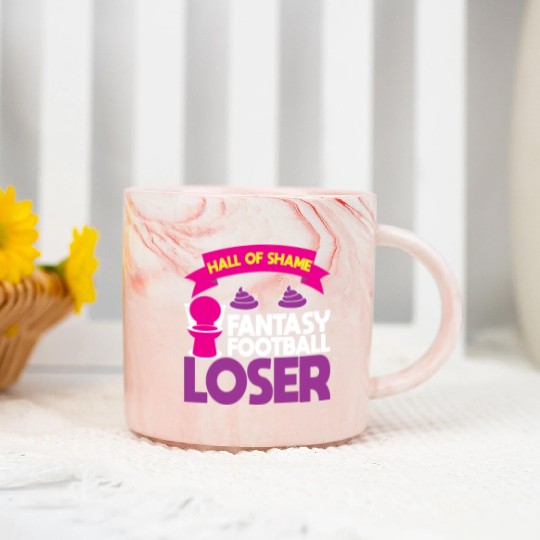 Fantasy Football Loser Poop Funny Marble Mugs