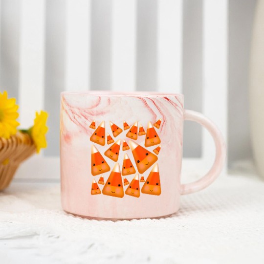 Cute Candy Corn Marble Mugs