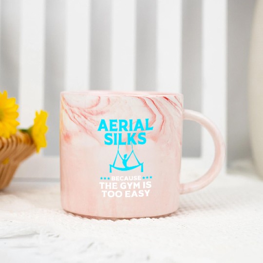 Funny Aerial Silk Gym Humor Aerial Yoga Aerialist Marble Mugs