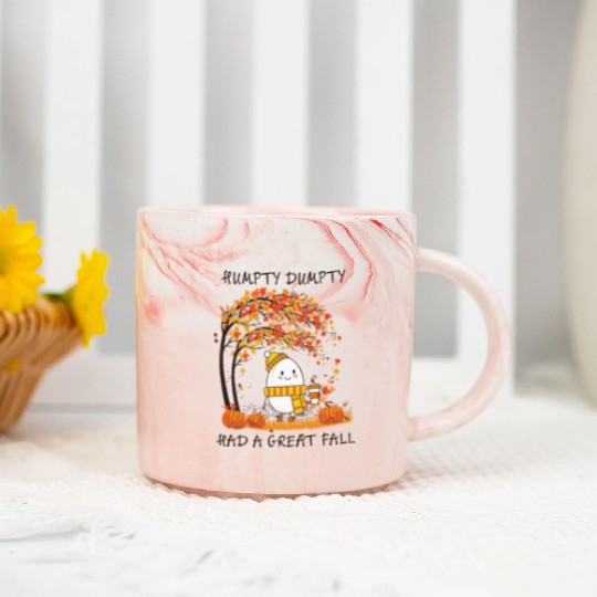 Humpty Dumpty Had A Great Fall Thanksgiving Autumn Marble Mugs