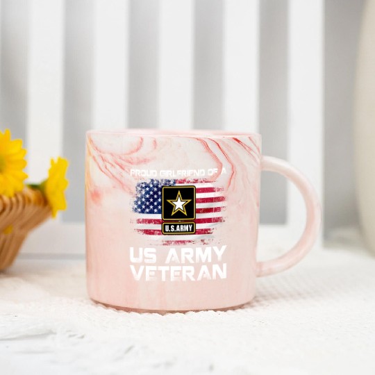 Proud Girlfriend Of A Us Army Veteran Military Marble Mugs
