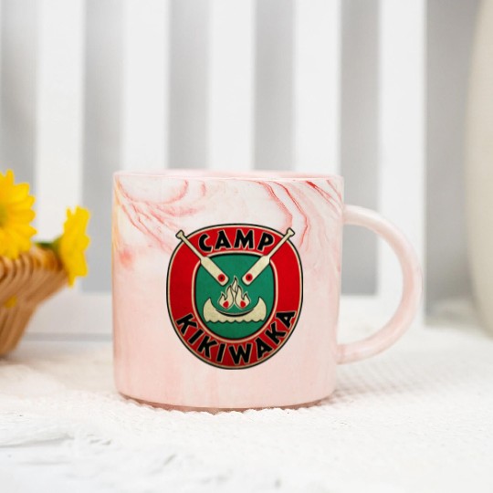 Vintage Camp Kikiwaka Logo Marble Mugs
