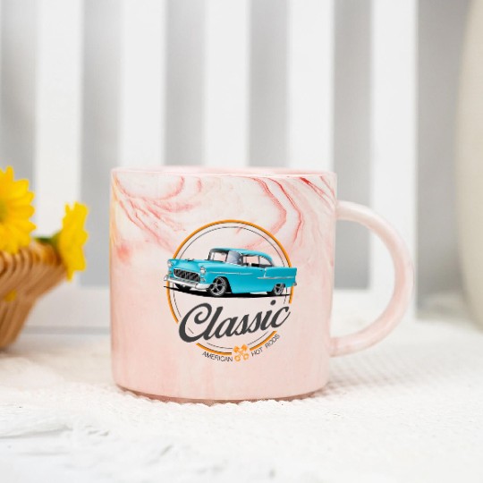 Classic Blue 1955 Street Rod Marble Mugs