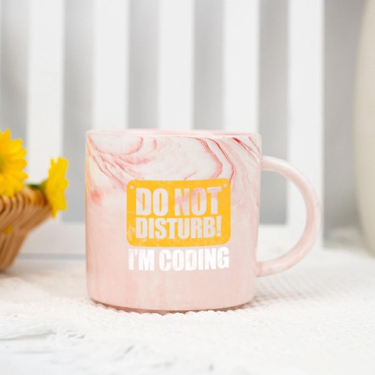 Do Not Disturb I'm Coding Vintage, Programmer Marble Mugs