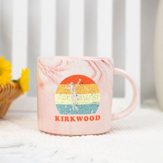 Ski Kirkwood California Vintage Snow Skiing Vacati Marble Mugs