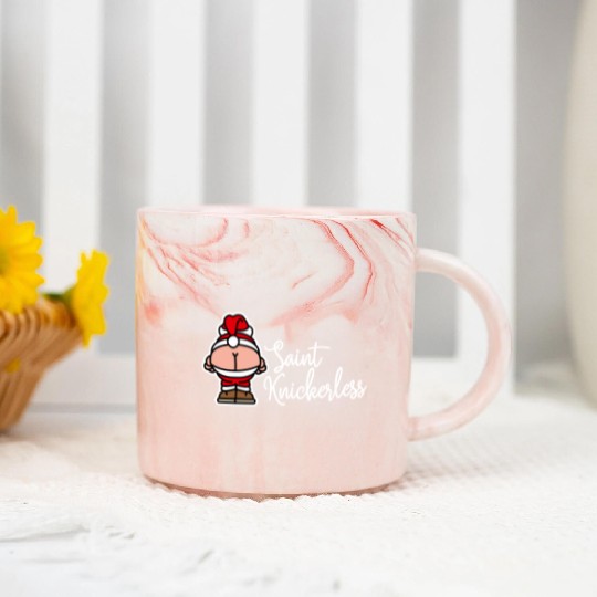 St. Knickerless funny Santa Claus Christmas puns Marble Mugs