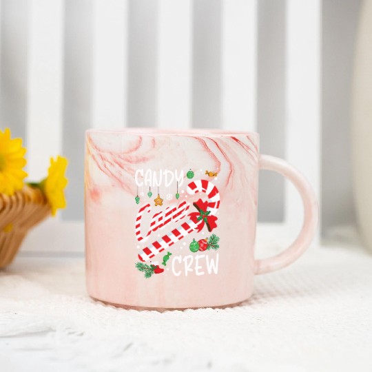 Candy Canes Crew Christmas Matching Group Xmas Marble Mugs