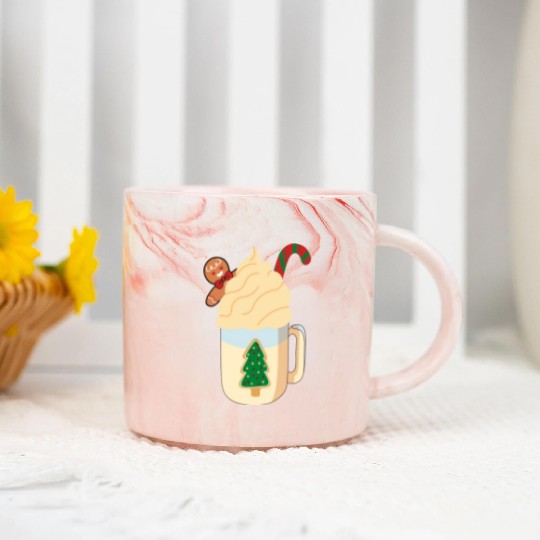 Candy Cane and Hot Cocoa, Hot Chocolate Marble Mugs