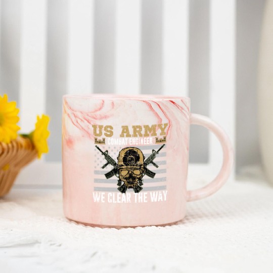 Vintage US Army Combat Engineer 12B Military Pride Marble Mugs